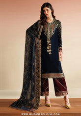Jazmin Unstitched Velvet Embroidered Formal Vogue - 2025 VVF D-07